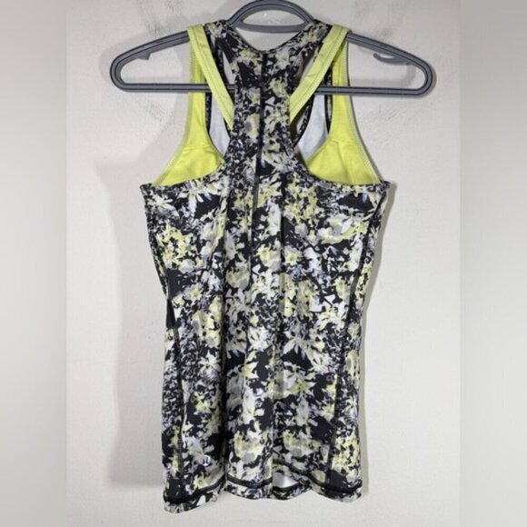 Lululemon Inspiration Tank II Crosscourt Petal Black Clarity Yellow size 4 - Picture 8 of 10